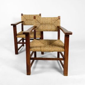 2 solid oak chair